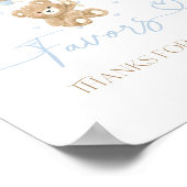 テディベアブルーバルーン男の赤ちゃんシャワー ポスター (角)