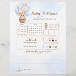 テディベアブルーバルーン男の赤ちゃん推測ゲーム