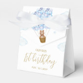 テディベアブルーバルーン誕生日パーティー フェイバーボックス (正面サイド)