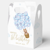 テディベアブルーバルーン誕生日パーティー フェイバーボックス (オープン)