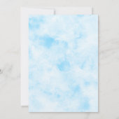 テディベアブルーバルーン金ゴールドスターバプテスマ 招待状 (裏面)