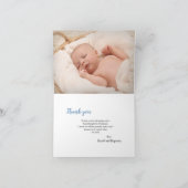 テディベアブルーフォトサンキューノテカード サンキューカード (内部)