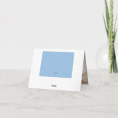 テディベアブルーフォトサンキューノテカード サンキューカード (裏面)