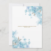 テディベアブルーフローラバルーンボーイベビーシャワー 招待状 (裏面)