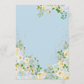 テディベアブルーフローラバルーン少年ベイビーシャワー 招待状 (裏面)