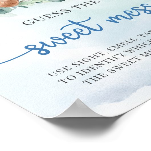 テディベアブルーフローラ甘い混乱ゲームを推測 ポスター (角)