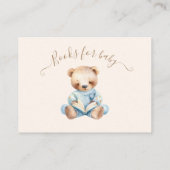 テディベアブルーブックスベビーチケット エンクロージャーカード (裏面)