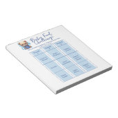 テディベアブルーベビーシャワー食品チャレンジゲーム ノートパッド (アングル)