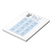 テディベアブルーベビーシャワー食品チャレンジゲーム ノートパッド (回転)