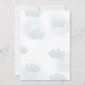 テディベアブルーホットエアバルーンベビーシャワー 招待状 (裏面)