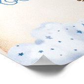 テディベアブルーホットエアバルーン&クラウドウェルカム ポスター (角)