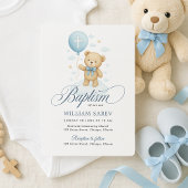 テディベアブルーボーイバプテスマ招待状 招待状