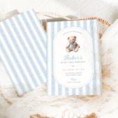 テディベアブルーミニマリストボーイ誕生日 招待状