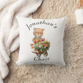 テディベアブルーラステックフローラ クッション (ブランケット)