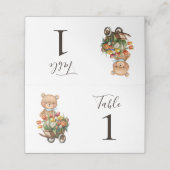 テディベアブルー素朴フローラ プレイスカード (外部開封)