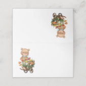 テディベアブルー素朴フローラ プレイスカード (外部開封)