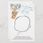 テディベアブルー風船がベビーゲームを描く (正面/裏面)