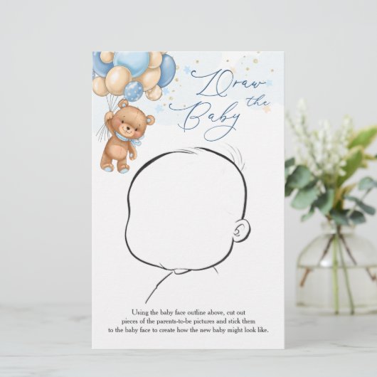 テディベアブルー風船がベビーゲームを描く (スタンド正面)