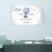 テディベアブルー1ハッピーバースデー 横断幕 (トレードショー)