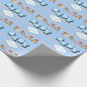 テディベア🐻ブルー |カスタマイズ ラッピングペーパー (角)