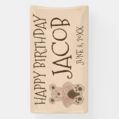 テディベアプラッシュぬいぐるみ動物の誕生日パーティー 横断幕 (縦)