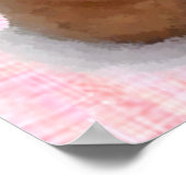 テディベアプラッシュ写真アートピンク ポスター (角)