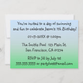 テディベアプールパーティの招待状 招待状 (裏面)