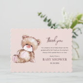 テディベアベイビーシャワーのご招待 待ちきれない サンキューカード (スタンド正面)