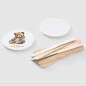 テディベアベイビーシャワーのご招待 待ちきれない ハンドファン (組立なし)