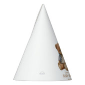 テディベアベイビーシャワーのご招待 待ちきれない パーティーハット (左)