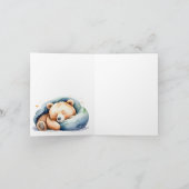 テディベアベイビーシャワーの日を楽しみに待ちましょう 案内状 (内部)