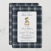 テディベアベイビーシャワーボーイ 招待状 (正面/裏面)