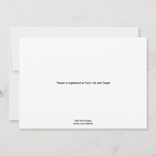 テディベアベイビーシャワー招待状ツインボーイズ 招待状 (裏面)