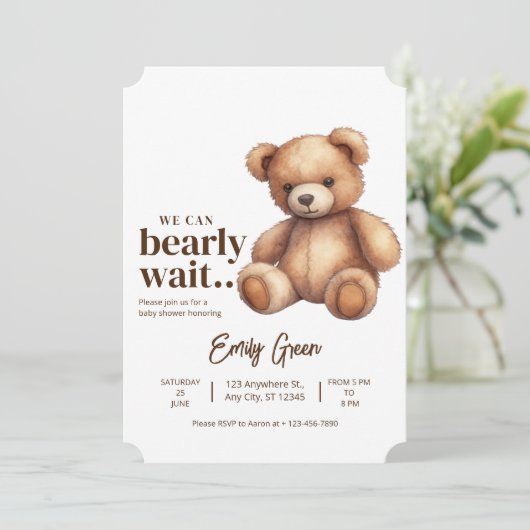 テディベアベイビーシャワー ウェイカンベアリウェイテッド ミニマル (スタンド正面)