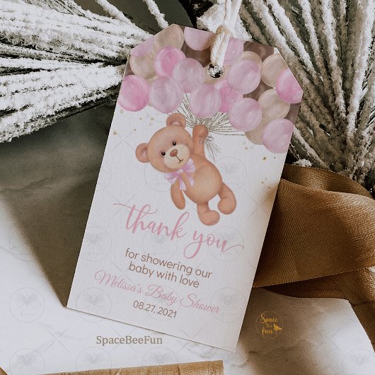 テディベアベイビーシャワー 赤ちゃんの誕生が今から本当に待ち遠しい！ ギフトタグ