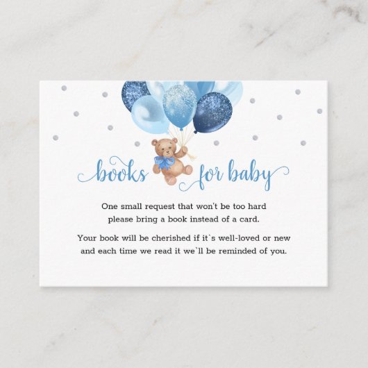 テディベアベビーの赤ちゃんシャワー エンクロージャーカード (正面)