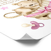 テディベアベビークマは赤ちゃんシャワーのゲームを言わない ポスター (角)