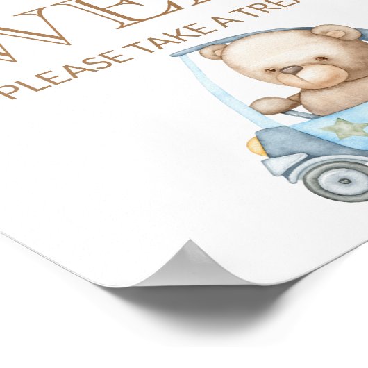 テディベアベビークマベビーは甘いごちそうを取る ポスター (角)