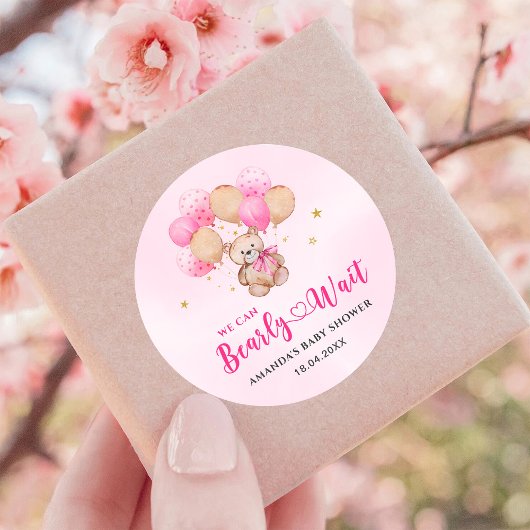 テディベアベビークラシックラウンドステッカー ラウンドシール