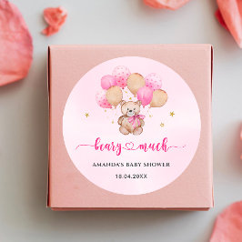 テディベアベビークラシックラウンドステッカー ラウンドシール