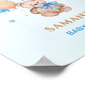 テディベアベビーシャワーのお出迎えポスター ポスター (角)