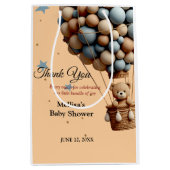 テディベアベビーシャワーパステルホットエアバルーン ミディアムペーパーバッグ (正面)