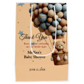 テディベアベビーシャワーパステルホットエアバルーン ミディアムペーパーバッグ (裏面)