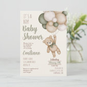 テディベアベビーシャワーボーイ招待状 招待状 (スタンド正面)