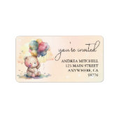 テディベアベビーシャワー差出人住所 ラベル (正面)