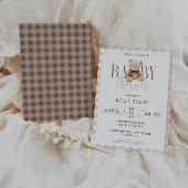 テディベアベビーシャワー招待状ニュートラルベア 招待状