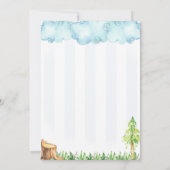 テディベアベビーシャワー招待状招待状ブルーボーイ 招待状 (裏面)