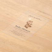 テディベアベビーシャワー招待状 アクリル招待状 (レイダウン)