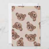 テディベアベビーシャワー招待状 招待状 (裏面)