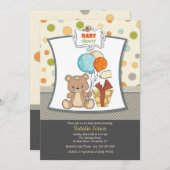 テディベアベビーシャワー招待状 招待状 (正面/裏面)